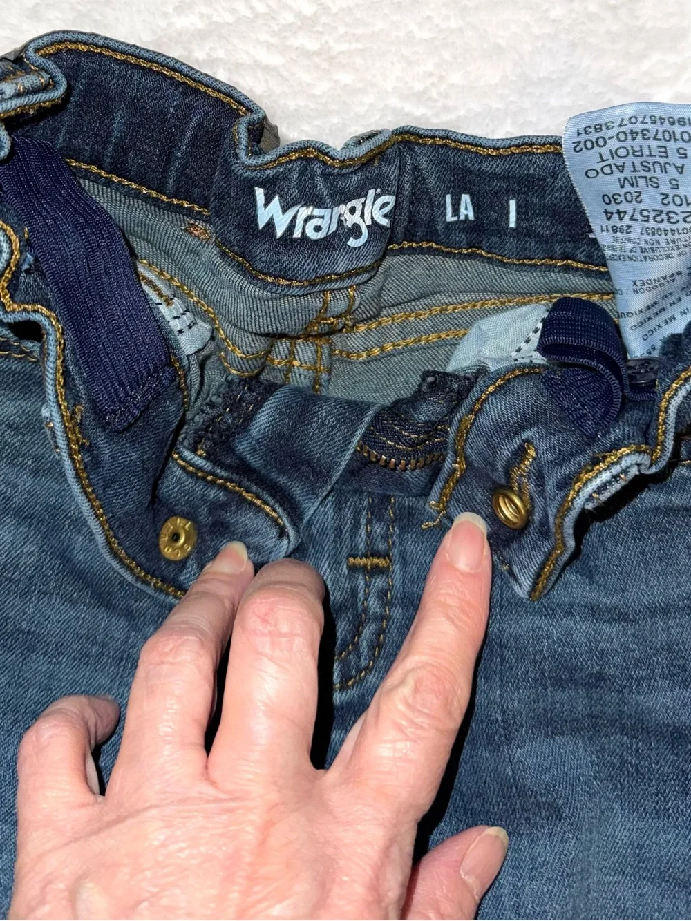 Wrangler Boys Straight Dark Blue Wash Skinny Jeans Size 5 Slim